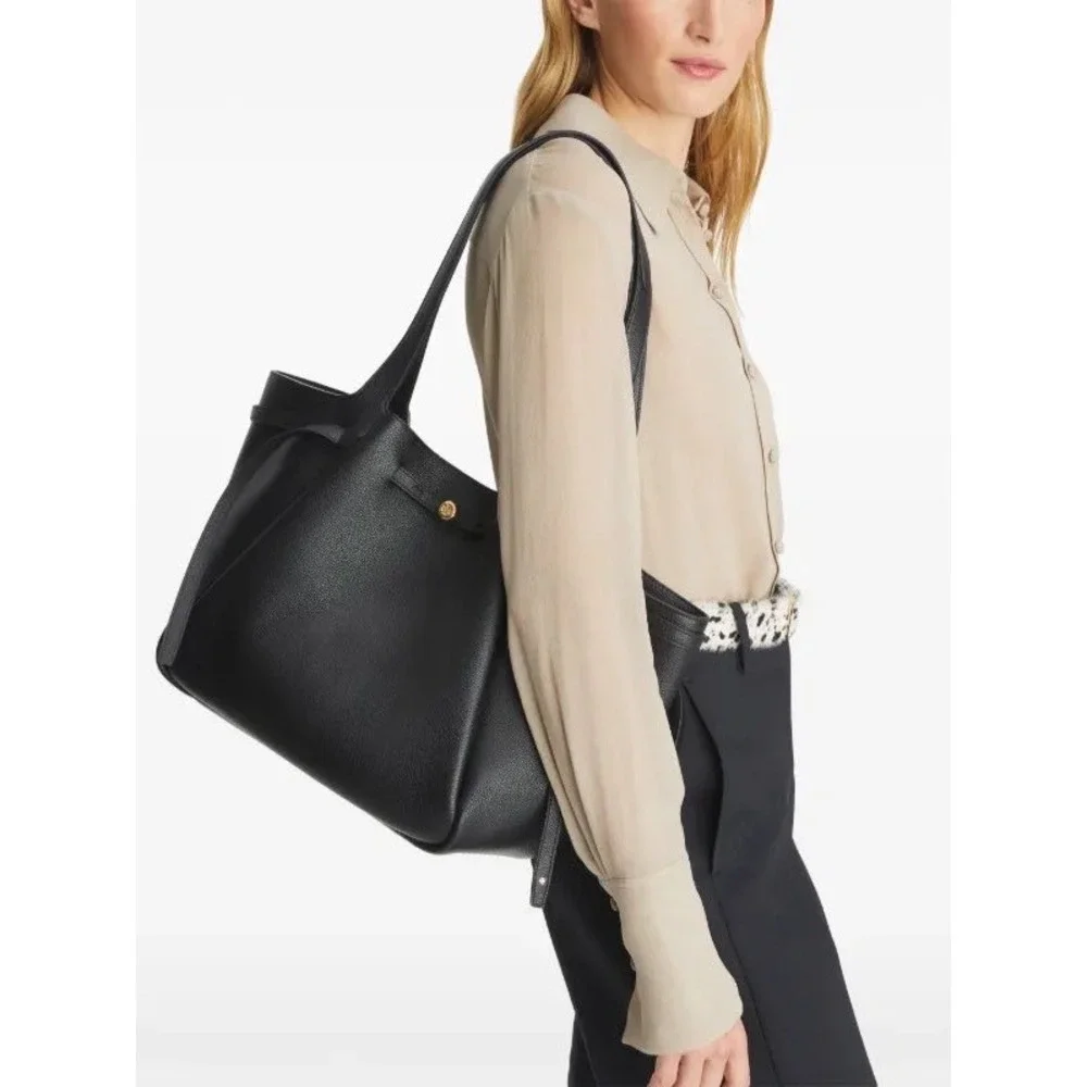 Tory Burch Black Romy Pebble Tote Bag